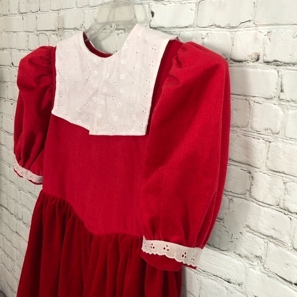 Girls’s Red and White Long Dress - Size: Large - Picture 4 of 7
